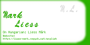 mark liess business card