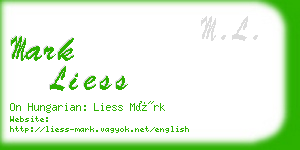mark liess business card